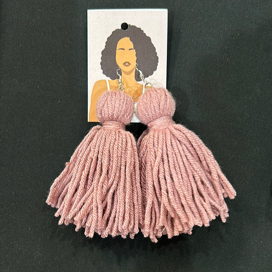 Mauve Tassel Earrings