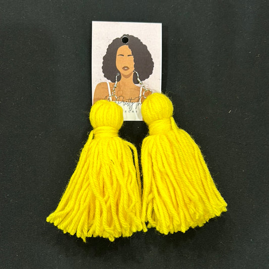 Yellow Tassel Earrings