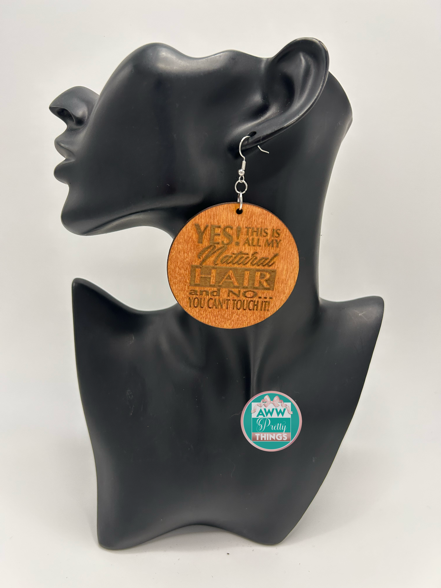Natural Hair Engraved Earrings