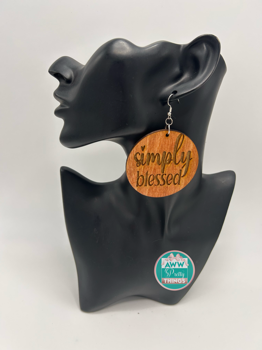 Simply Blessed Engraved Earrings