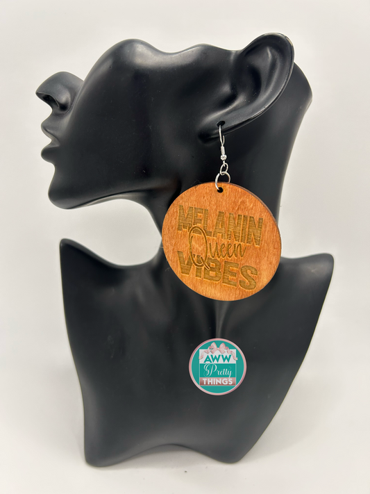 Melanin Queen Vibes Copy of Trust In The Lord With All Your Heart  Engraved Earrings