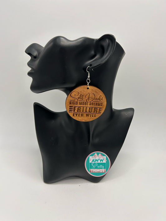 Self Doubt Engraved Earrings