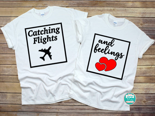 Catching Flight and Feelings Couples Shirts