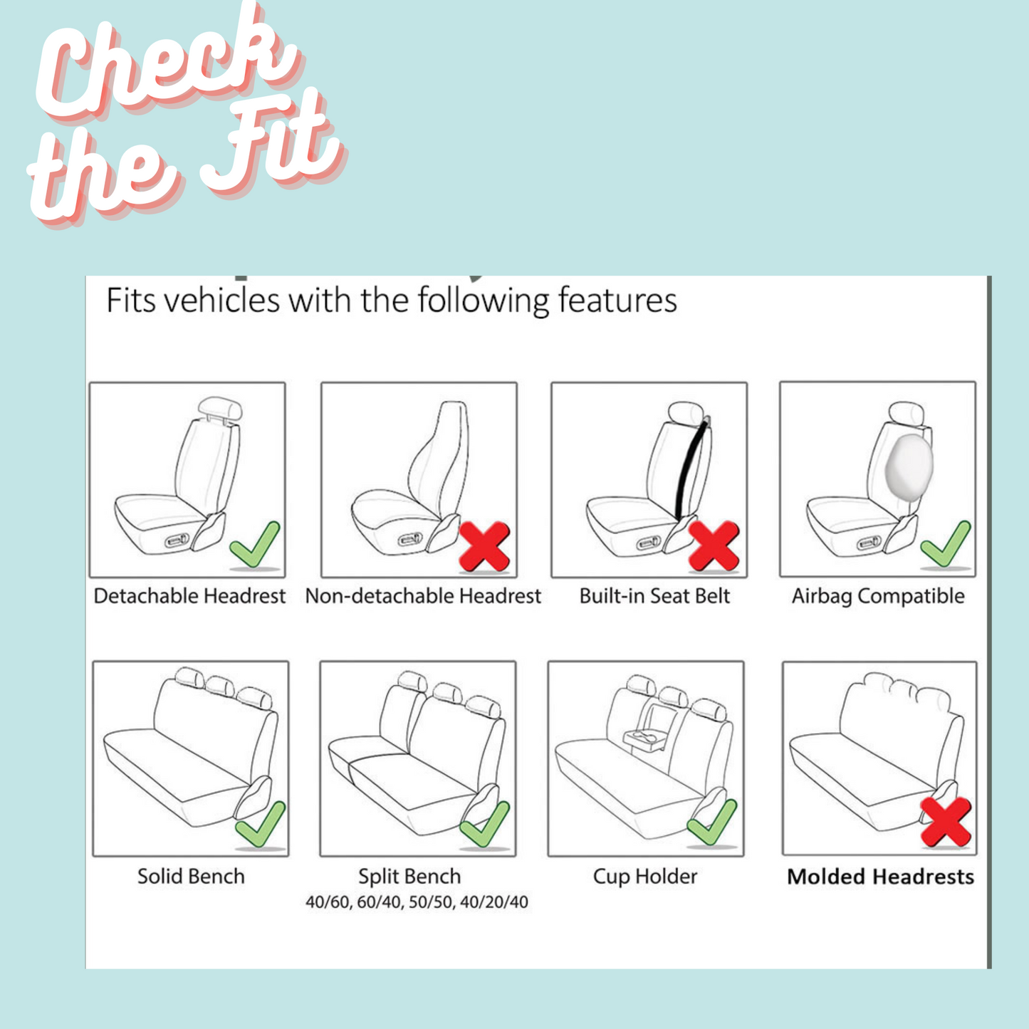 Striped & Pretty Front and Back Seat Covers