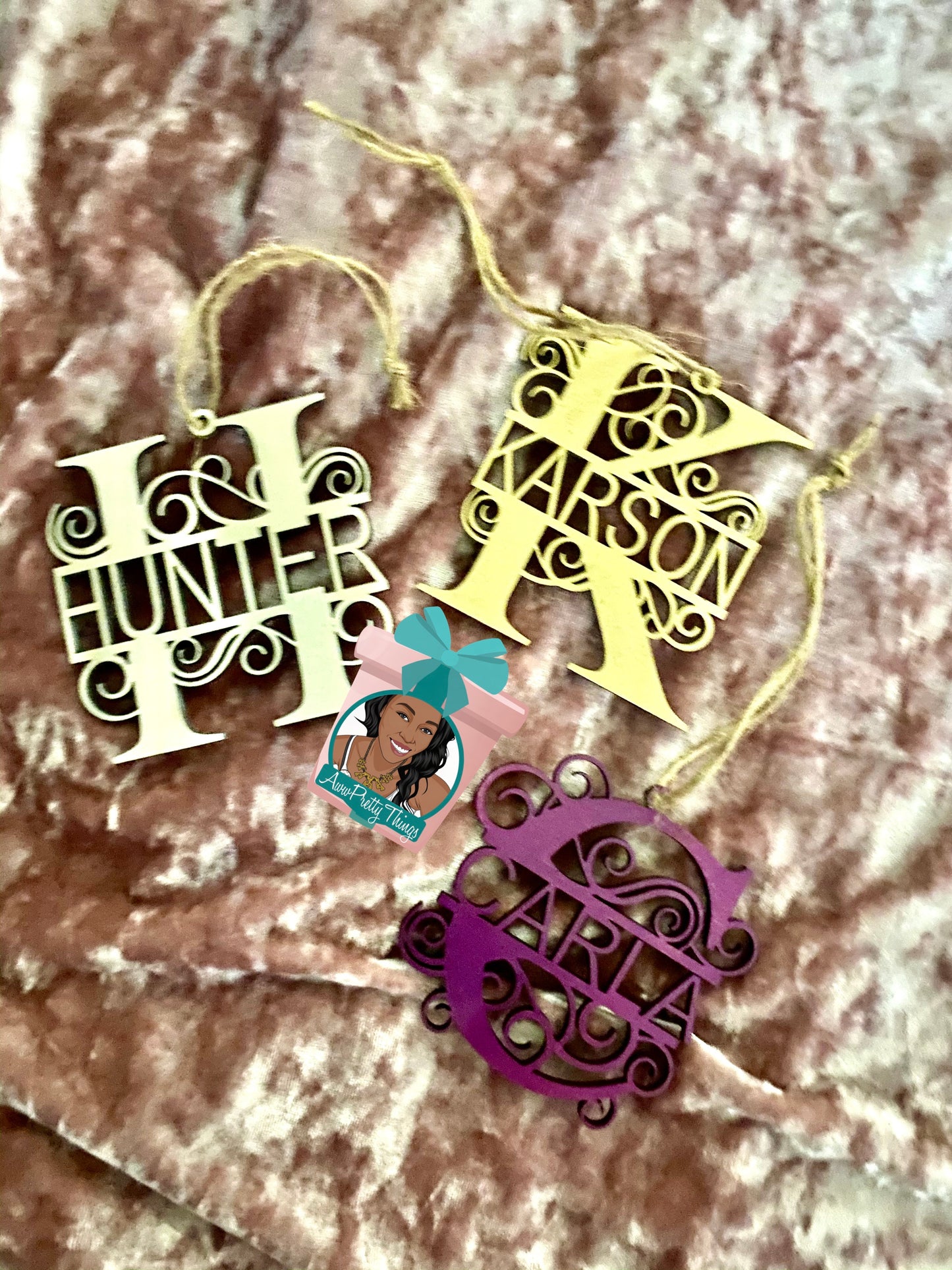 Initial With Name Christmas Ornament