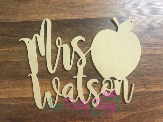 Teacher Name with Apple