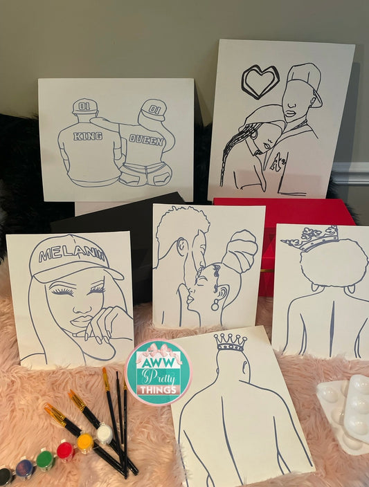 Mystery Canvas Couples Paint Set