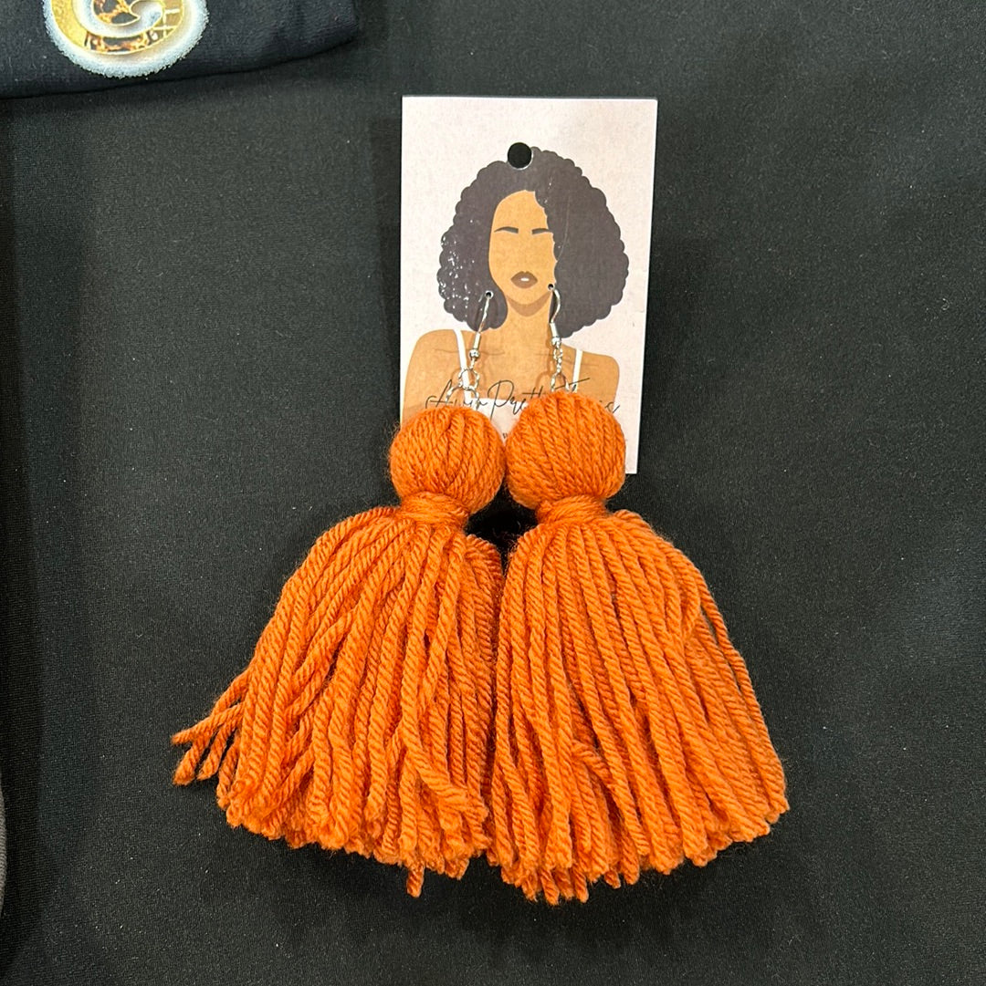 Burnt Orange Tassel Earrings
