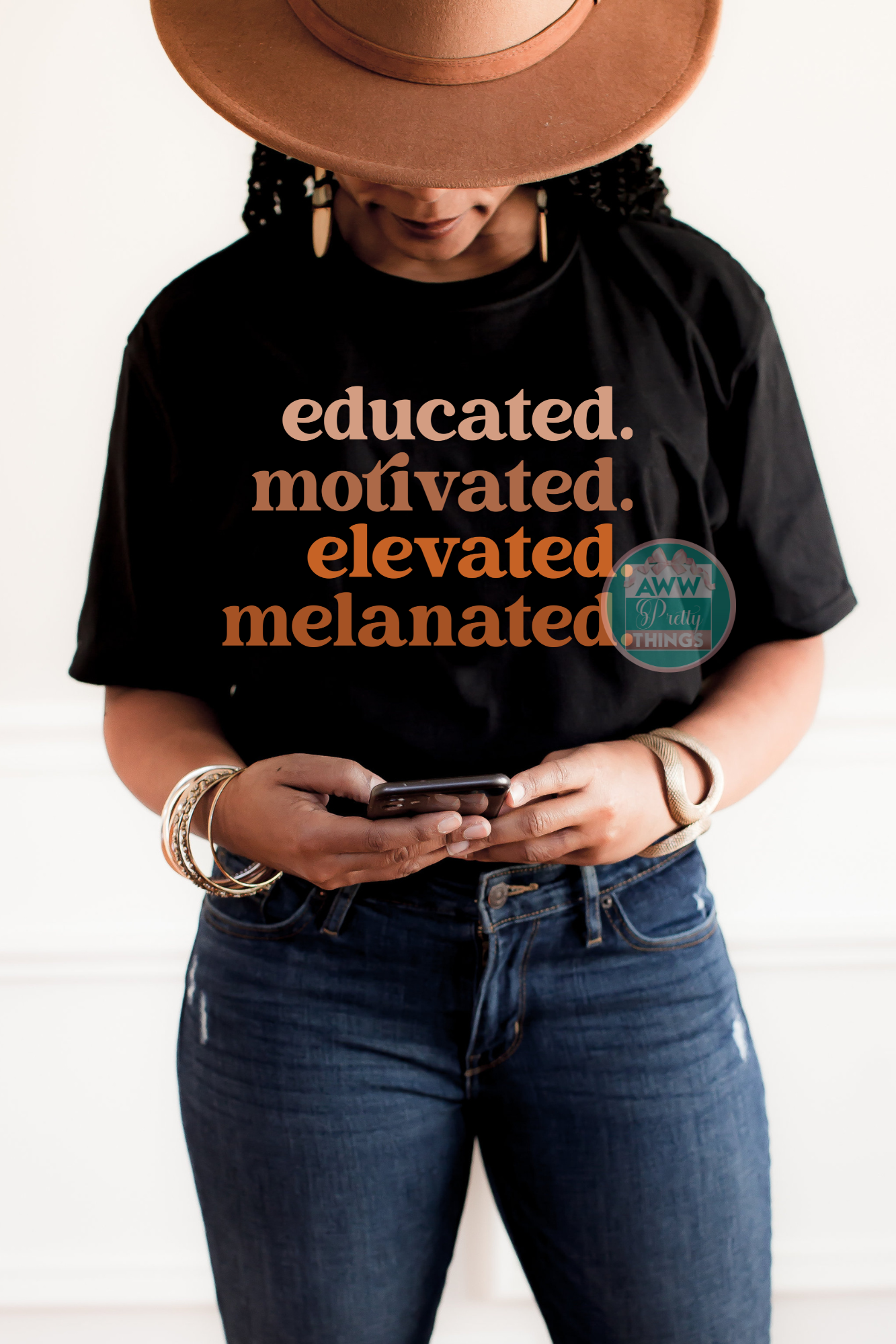 Educated. Melanated. Elevated. Motivated.  T-Shirt