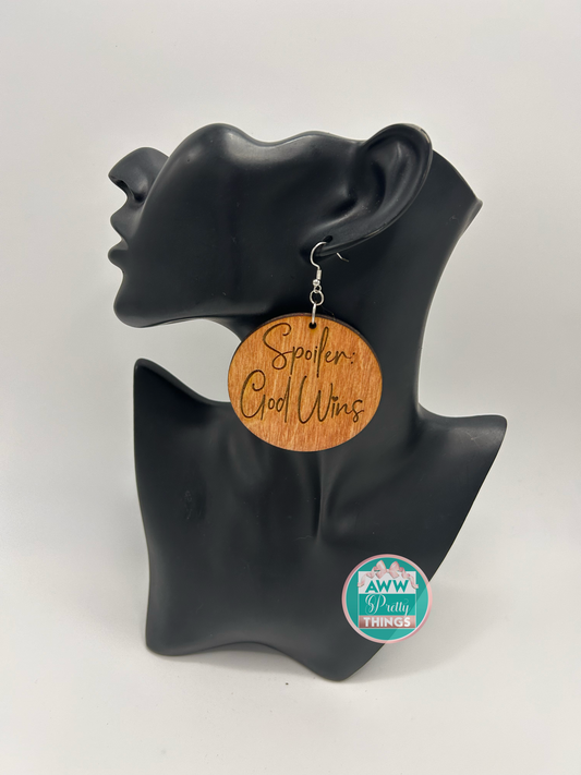 Spoiler God Wins Engraved Earrings