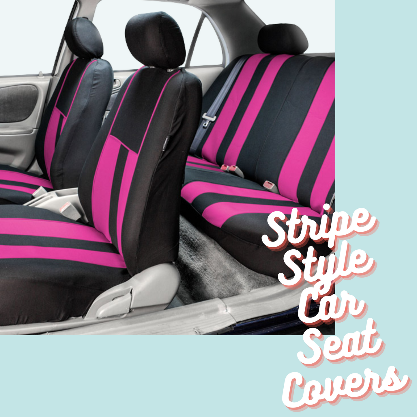 Striped & Pretty Front and Back Seat Covers