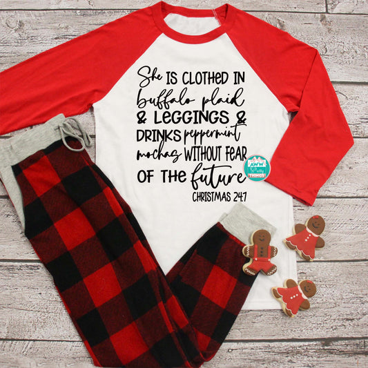 She Is Clothed Christmas Shirt