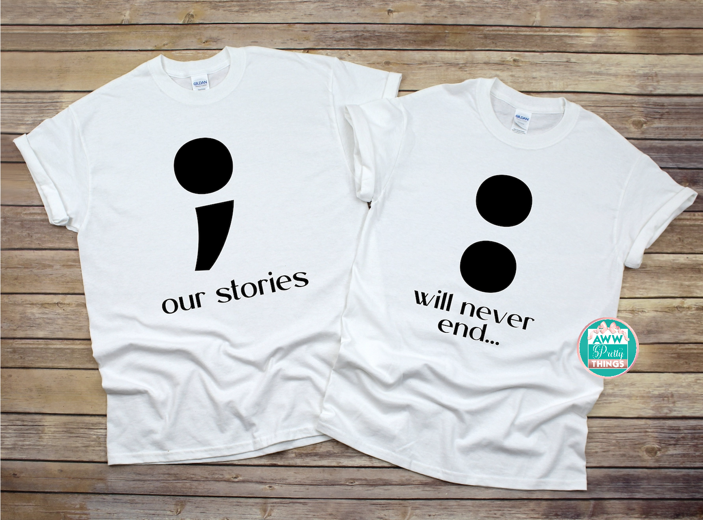Our Stories Never End Couples Shirts
