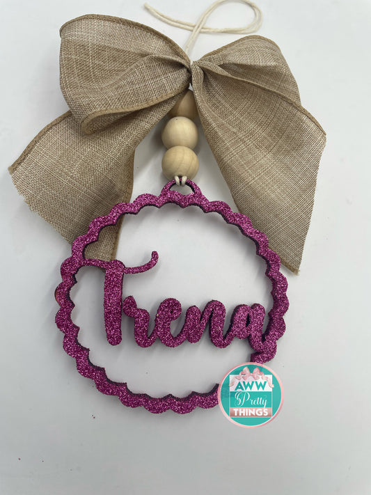 Name Monogram Car Charm