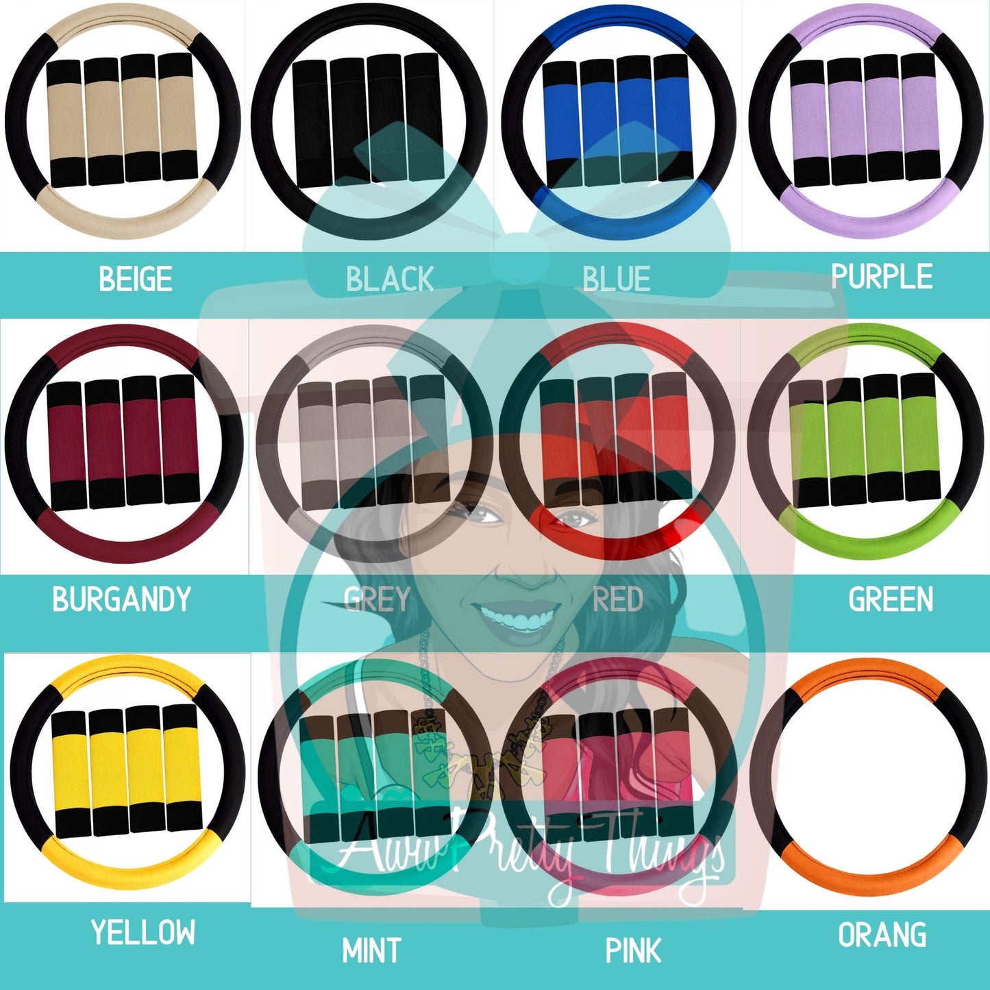 Steering Wheel Cover and Seatbelt Covers