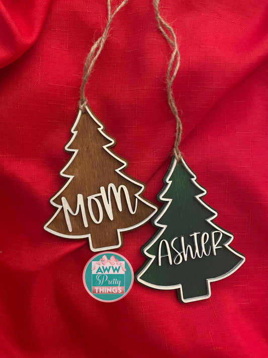 Personalized Tree 3D Stocking Tag