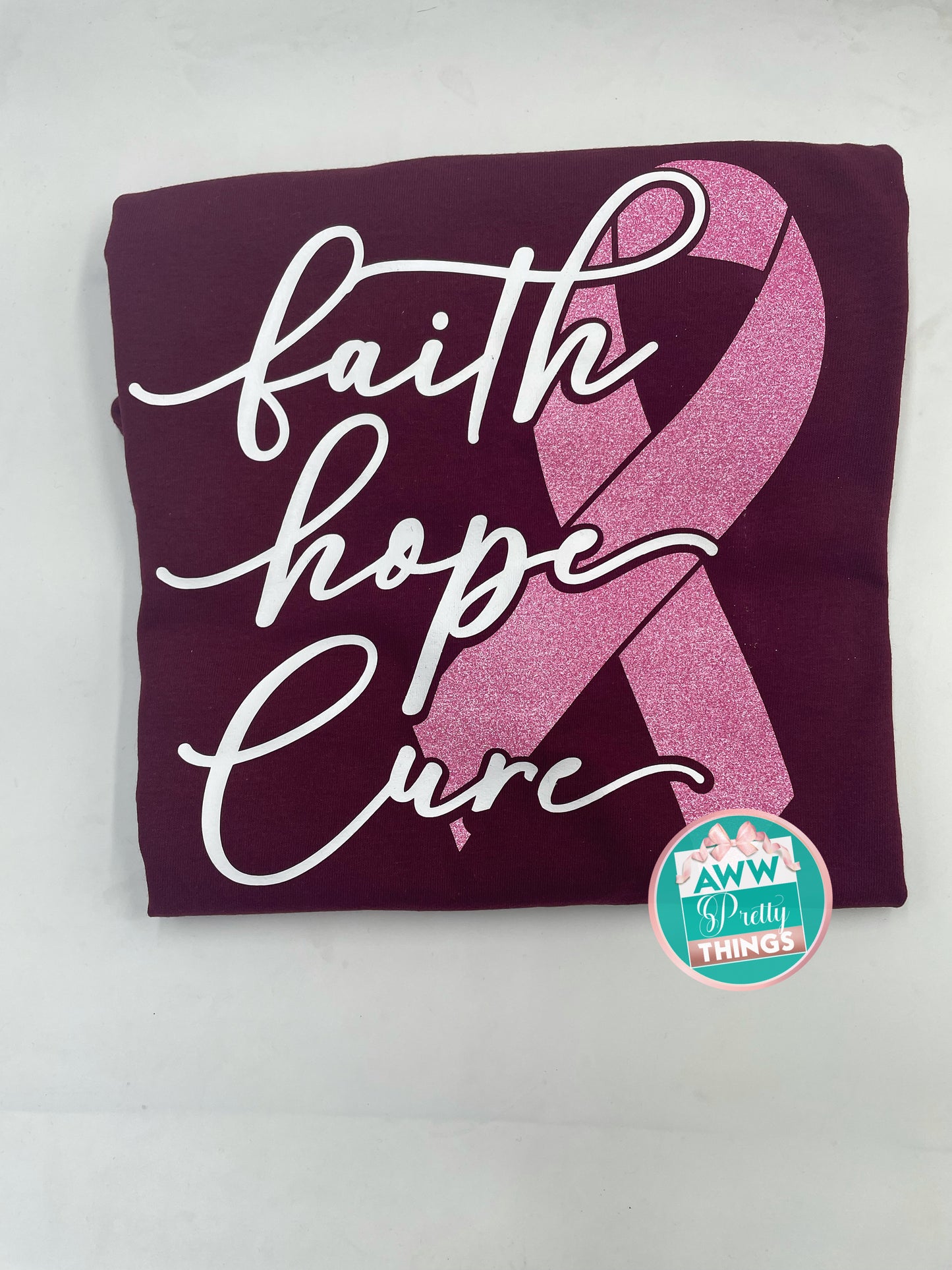 Faith Hope Cure Breast Cancer Shirt